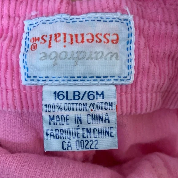 🫐3/$30 Vintage Charming Pink Corduroy Kids Overalls size 6m - Picture 7 of 8